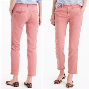J crew distressed chino boyfriend pant rosewood